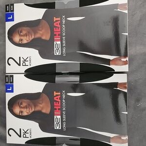 32 Degrees Women's Long Sleeve White Scoop Neck Tee